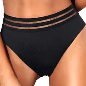 SHEIN Black Mesh Detail Bikini Set